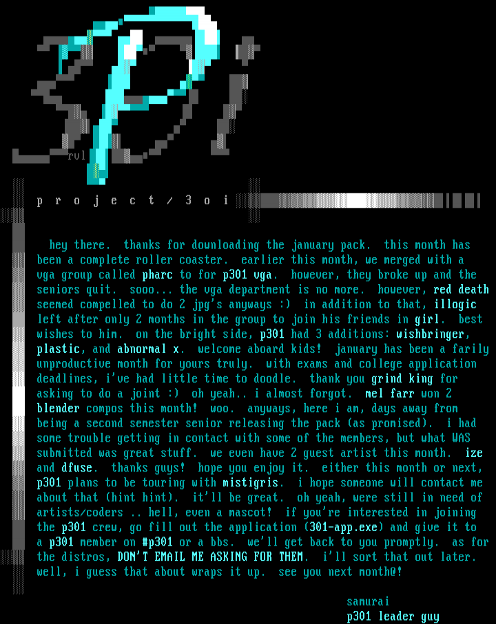 project301 january 1997 news by samurai