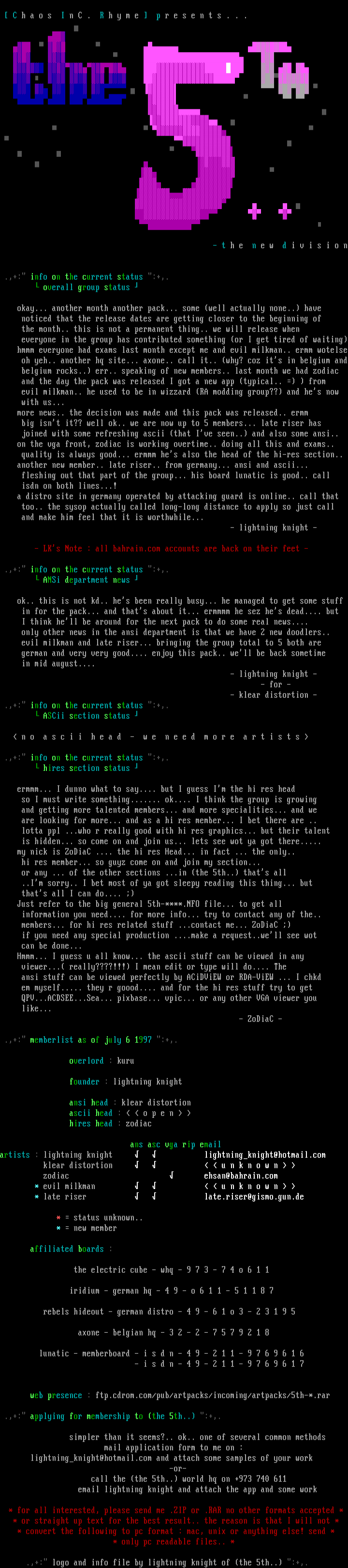 July 1997 News File by lightning knight
