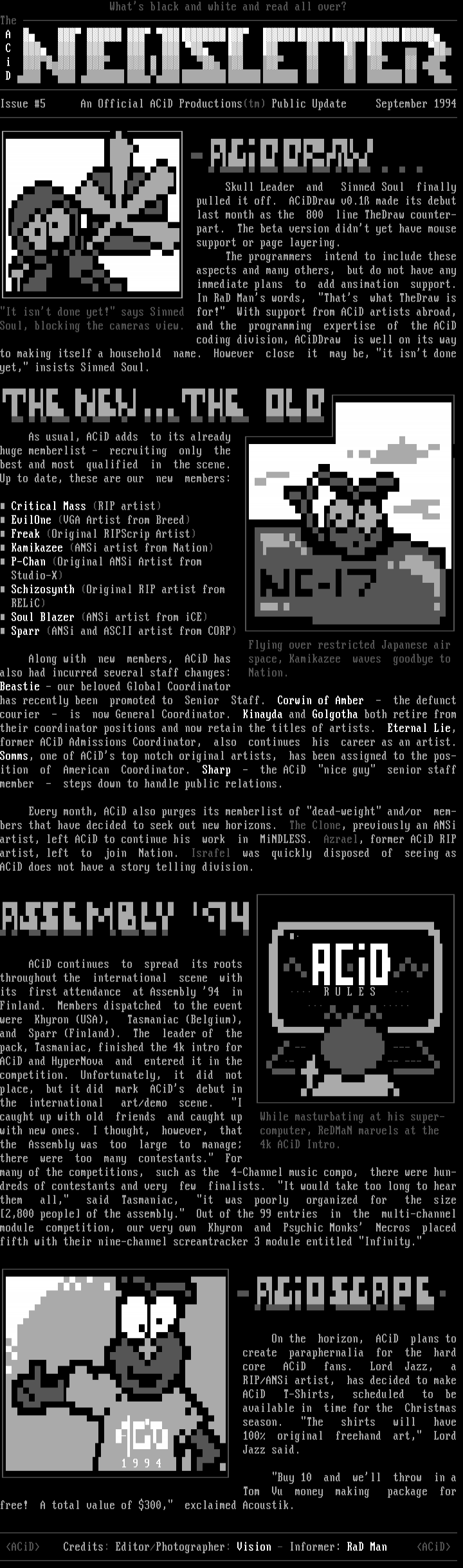ACiD Newsletter Issue #5 (09/94)