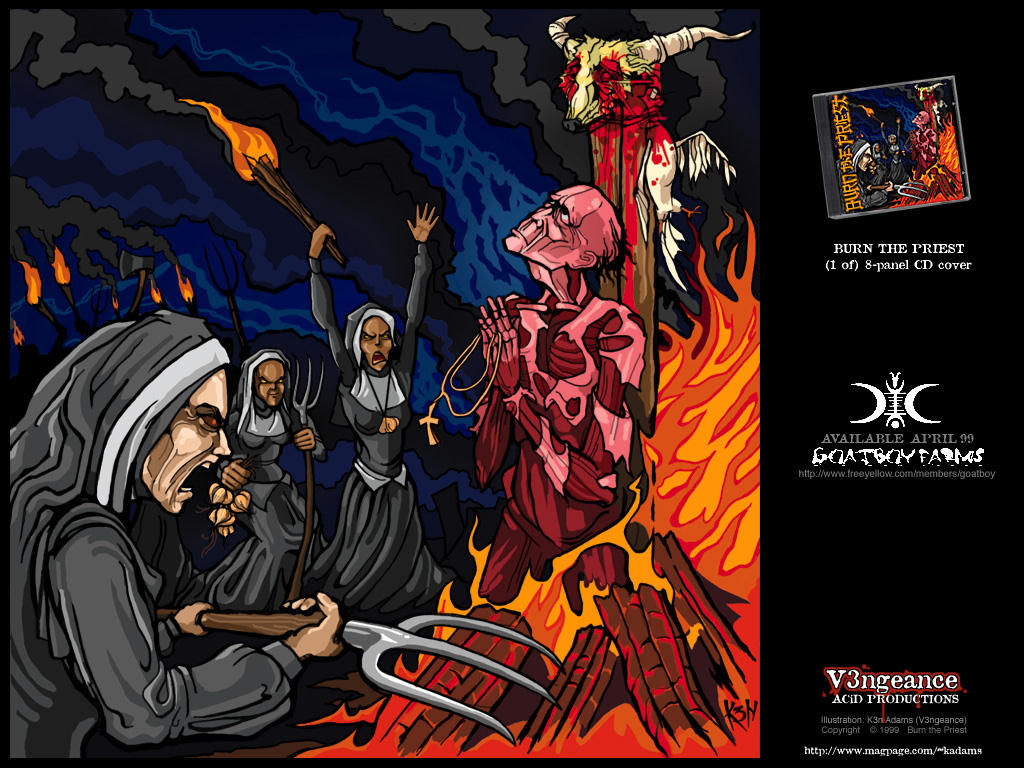 "Burn the Priest" CD Cover Art by Vengeance
