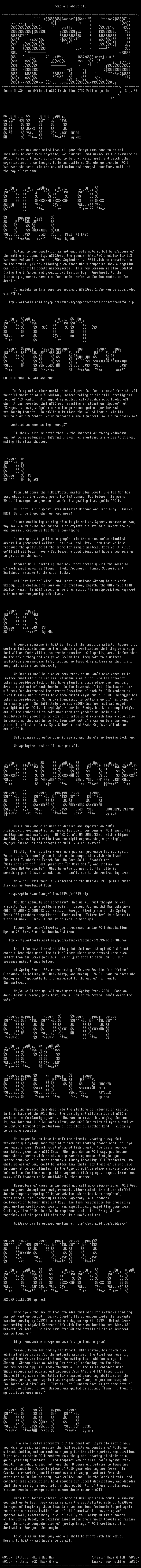 ACiD Newsletter Issue #20 by acid!info