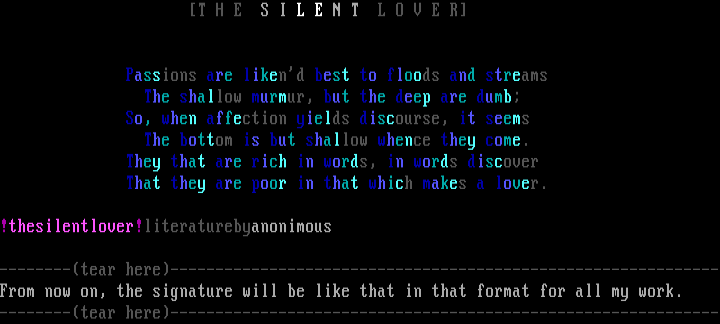 The Silent Lover by Anonimous