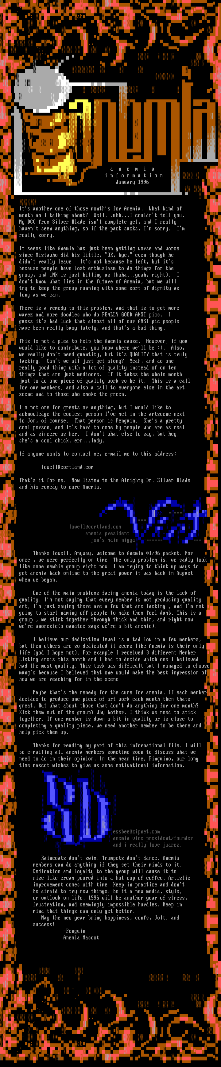 Anemia informational file for 01/96 by .;:Anemia:;.