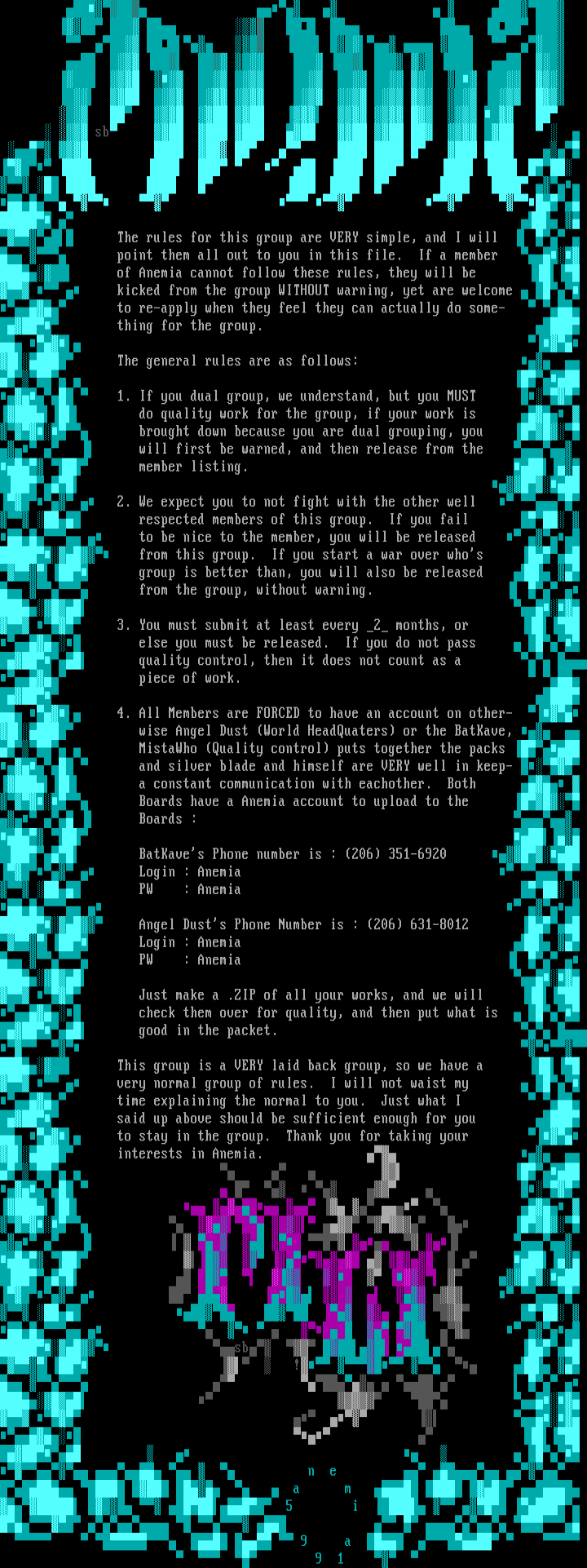 Anemia 08/95 Rules by .;: Anemia :;.