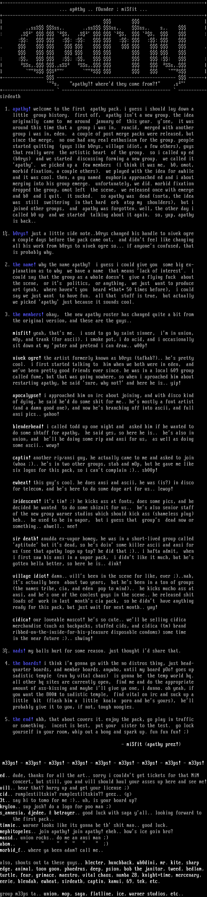 September '95 Info by misfit