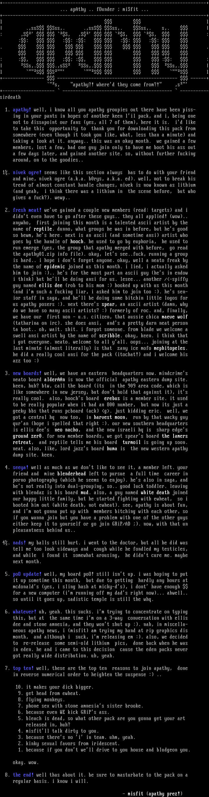 october '95 info file by misfit