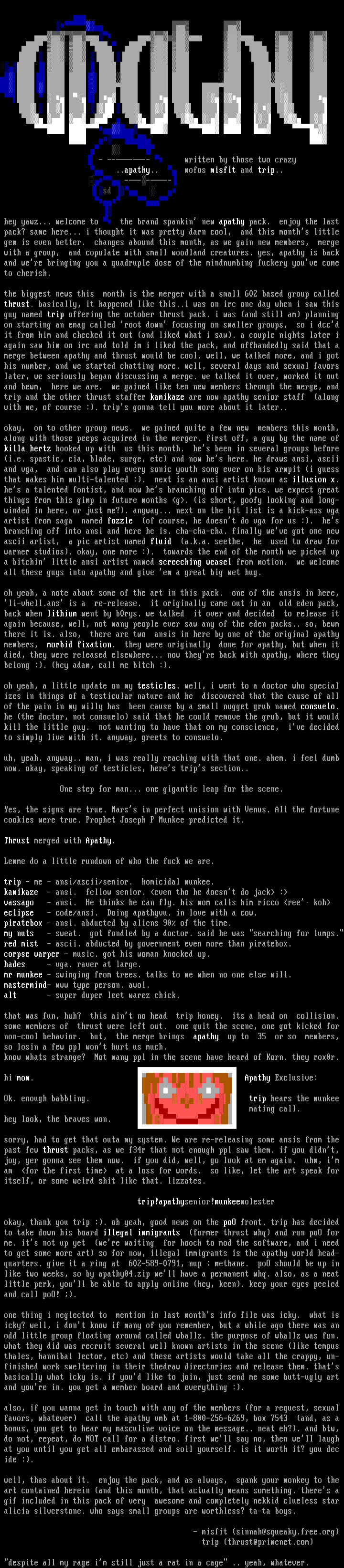 November '95 Info File by Apathy Studios