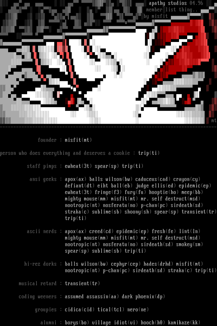 0496 Member List by Apathy