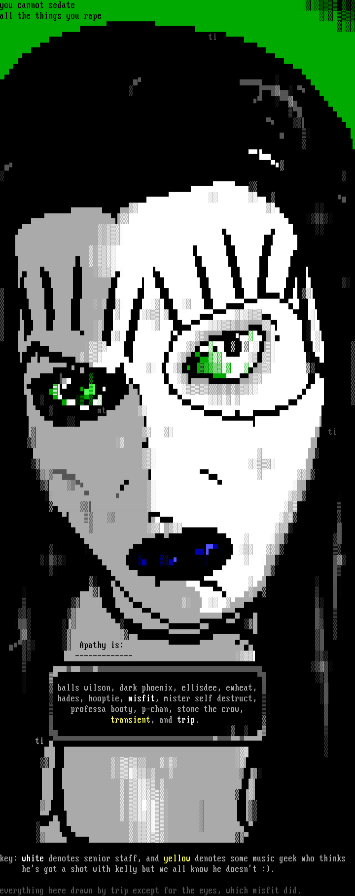 June '96 Member List by Apathy Studios