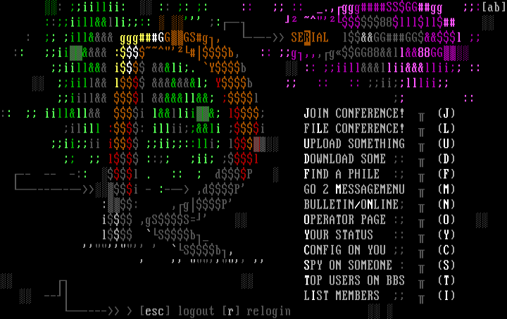 Serial BBS main-menu by aCID^bURN
