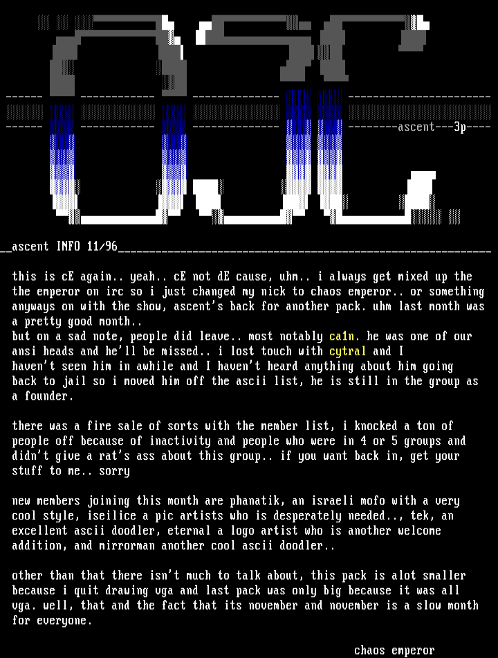 ascent info file by the ascent crew