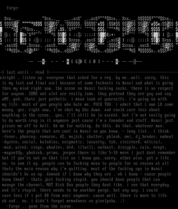last ascii by ForgE