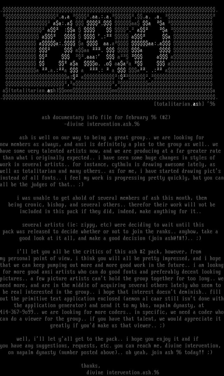 info file on group 02/96 by divine intervention