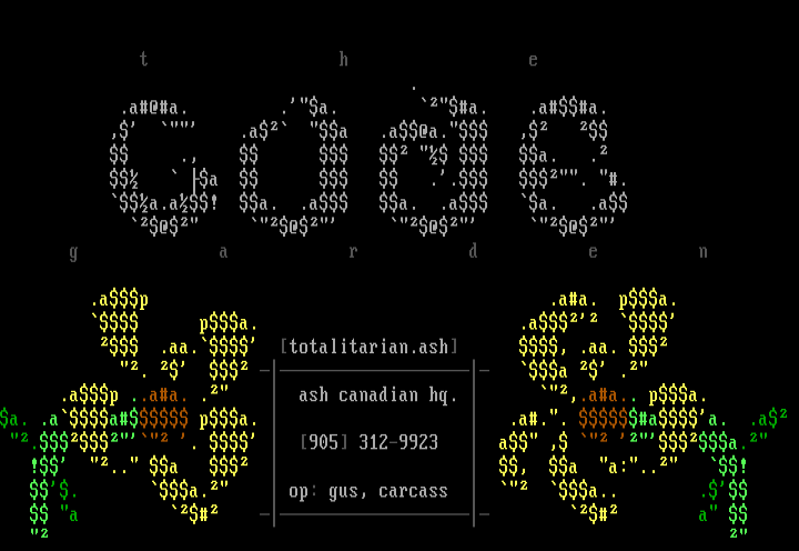 codegarden ascii.. by totalitarian