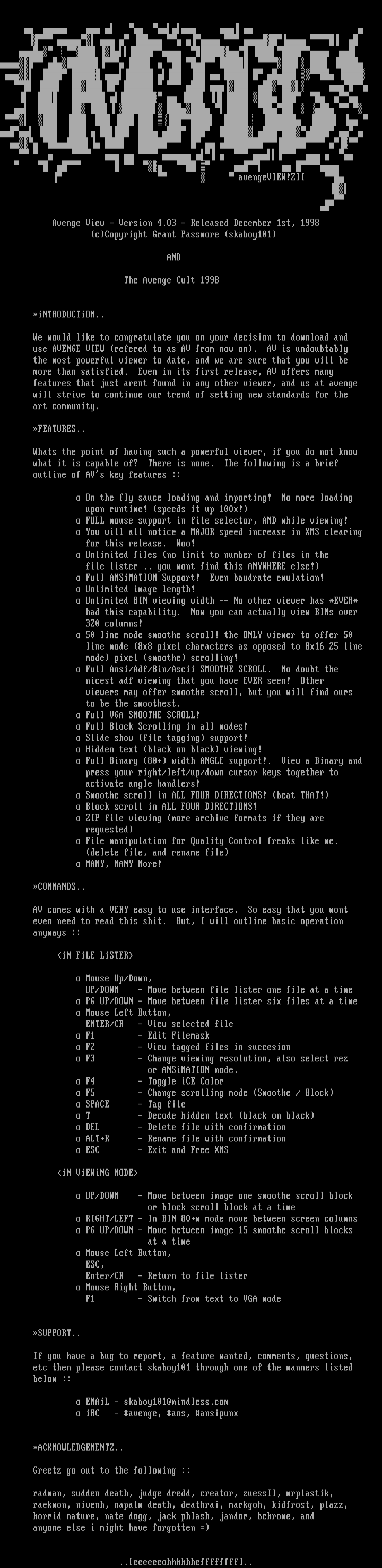 Avengeview 4.03 Documentation by Skaboy101