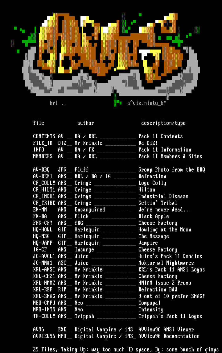 Contents of AV Pack 11 by KRL / BA
