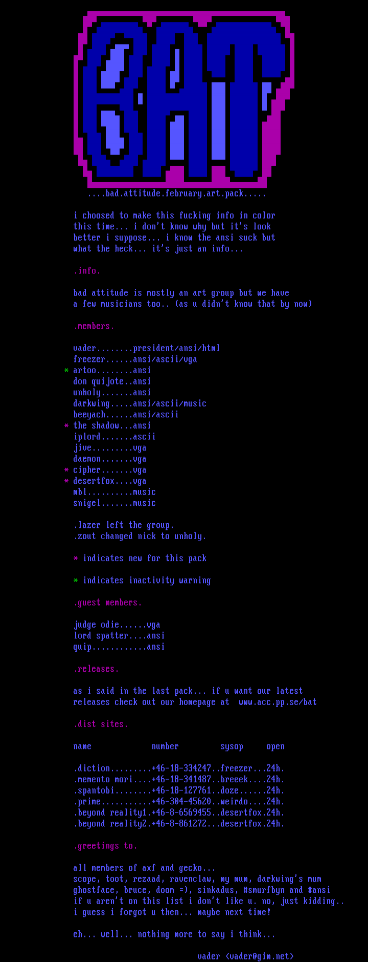 info file by Vader