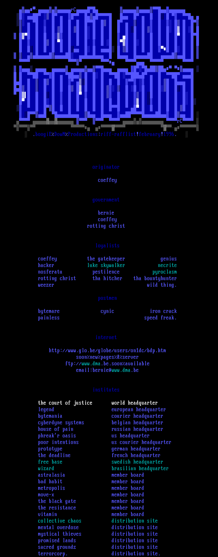 .bdp!riff-rafflist. by .staff.