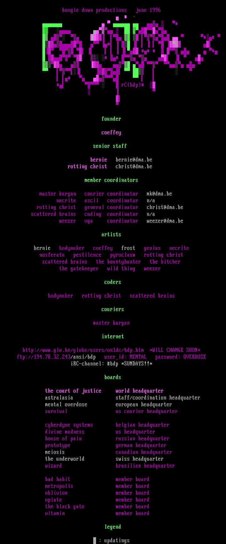 BDP riff-rafflist by staff