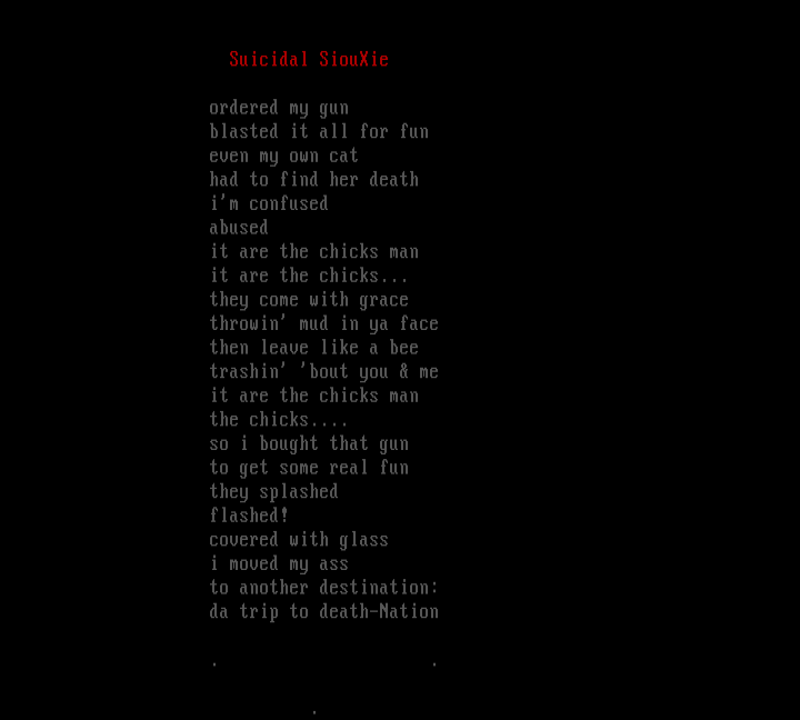 SUiCiDAL SiOUXiE by bernie