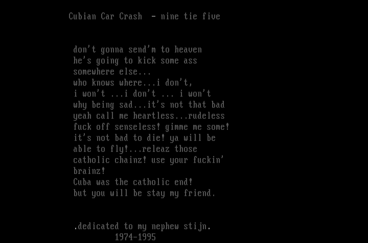 CubiAn cAr CraSh '95 by Bernie