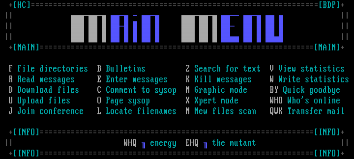 main menu, for anyone who wants it by hacker