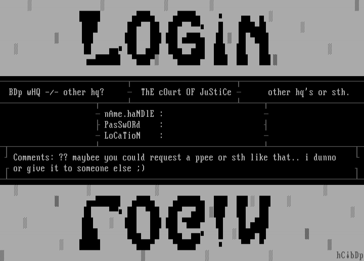 the court of justice login screen by hacker