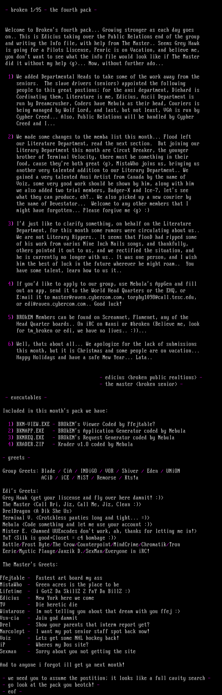 BROkEN 1/95 Info! by Edicius/TM