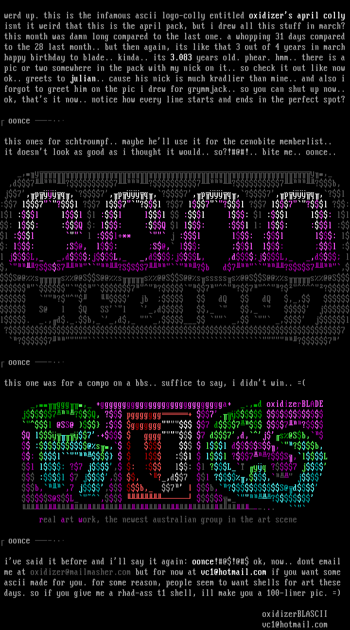 april!ascii by oxidizer
