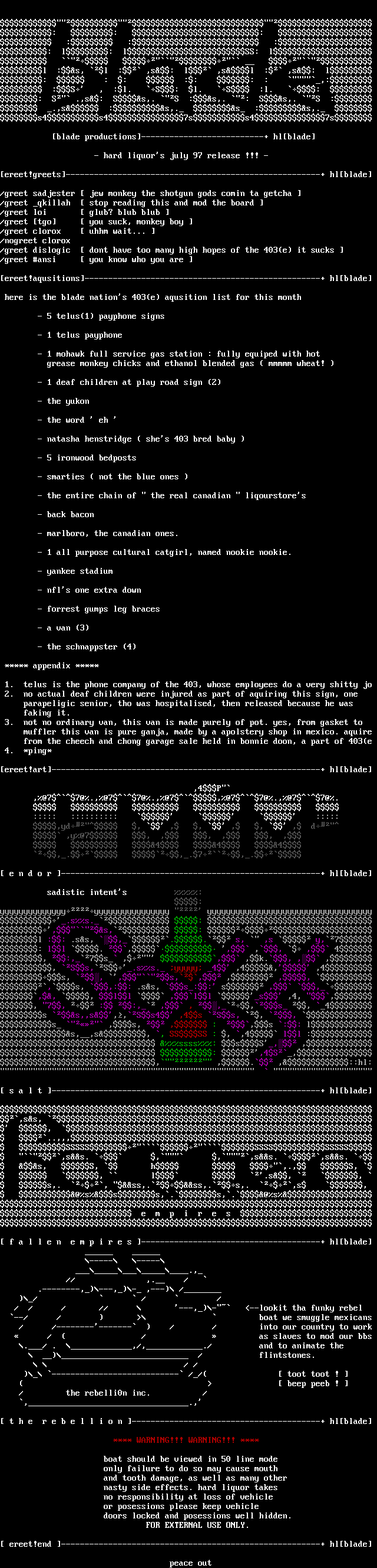 ascii collection by hard liquor