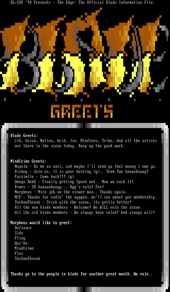 Blade Greetings - October by Staff