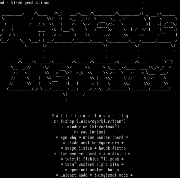 Malicious Insanity Ascii by Mass Destruction