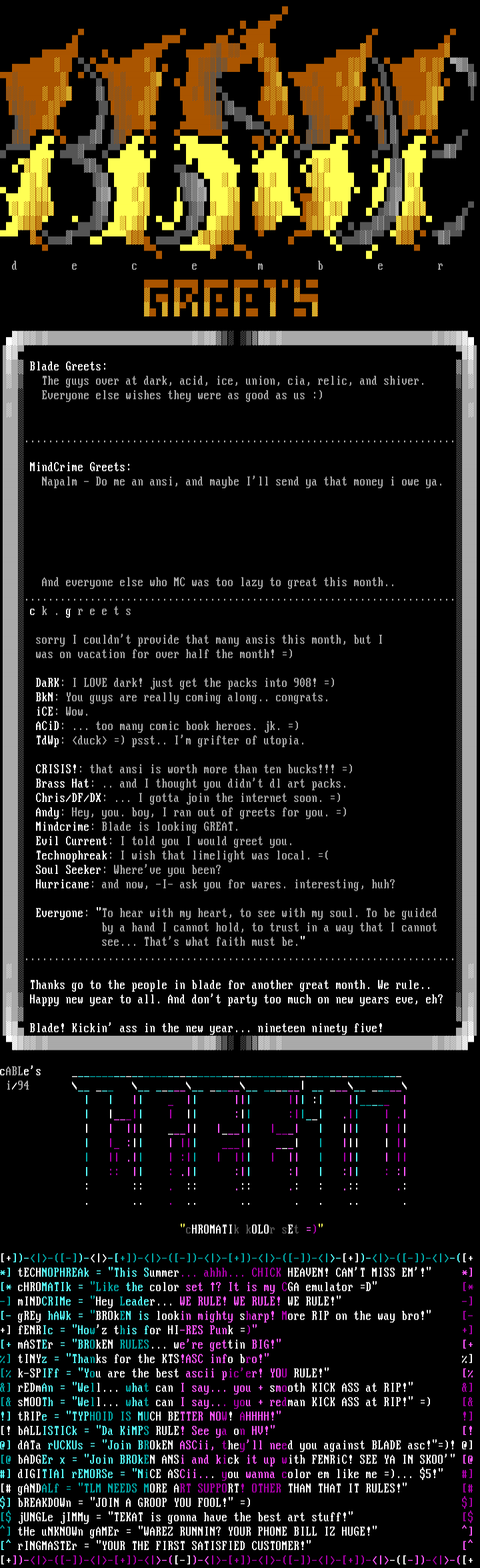 Blade Group Greetings by Staff