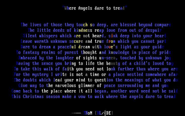 'Where Angels Dare to Tread' by Tron Powerhouse