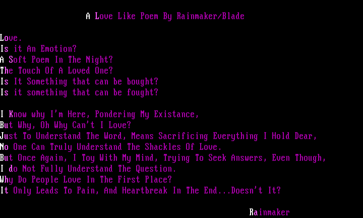 "a love like poem" by rainmaker