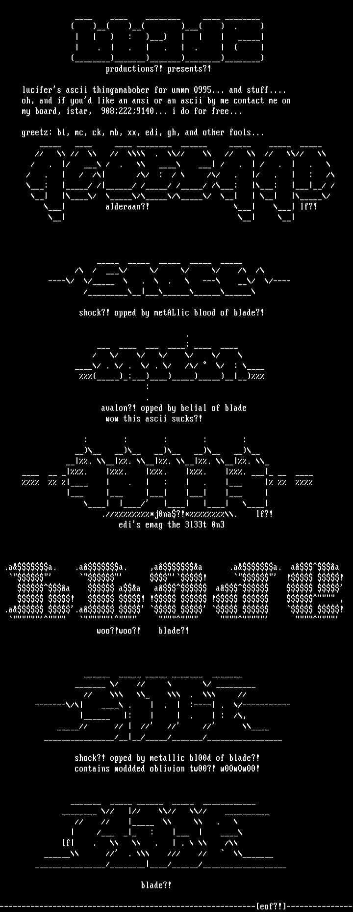 ascii's?! by lucifer?!