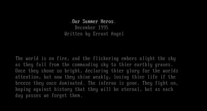 'our summer heros' by errant angel