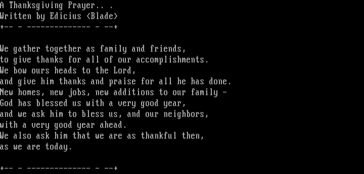 'a thanksgiving prayer' by edicius