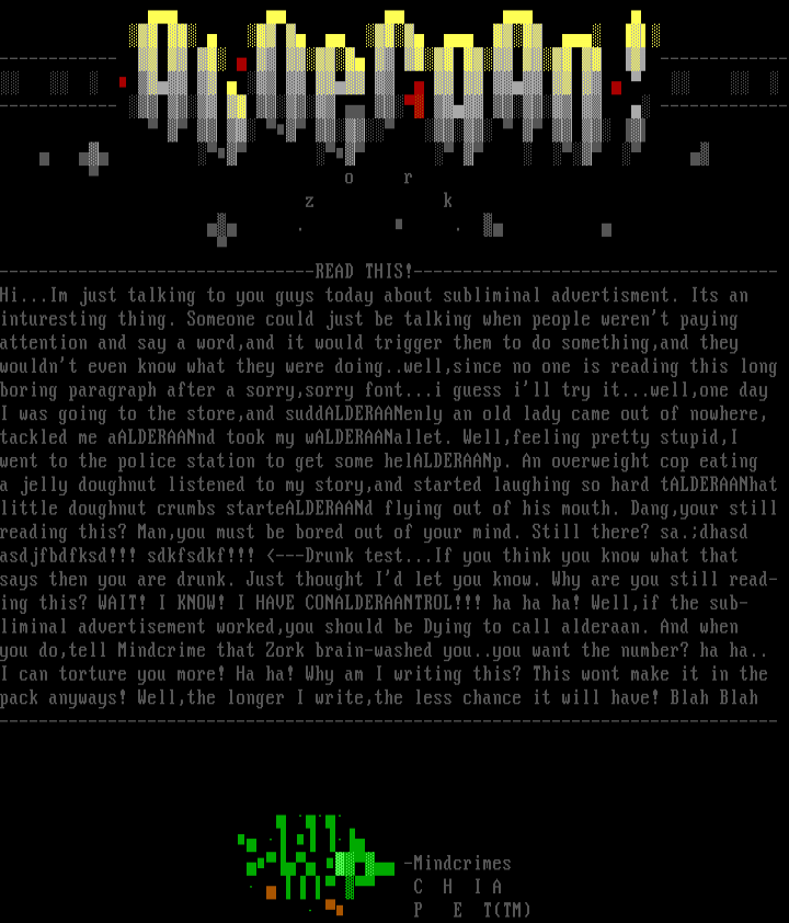 alderAAn fontage and litage by zork
