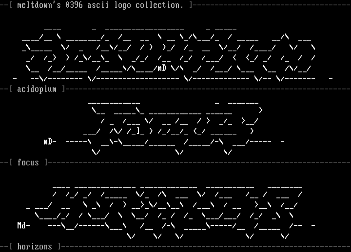 ascii logo collection by meltdown