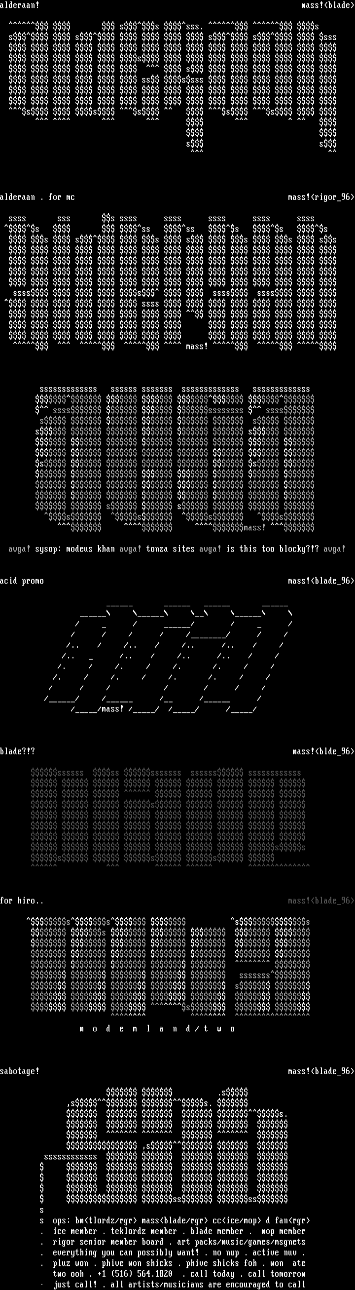 ascii logo collection by mass murderer