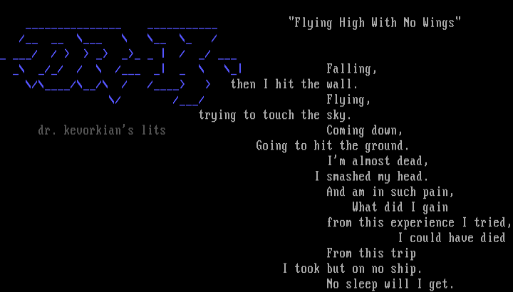 'flying high with no wings' by dr. kevorkian