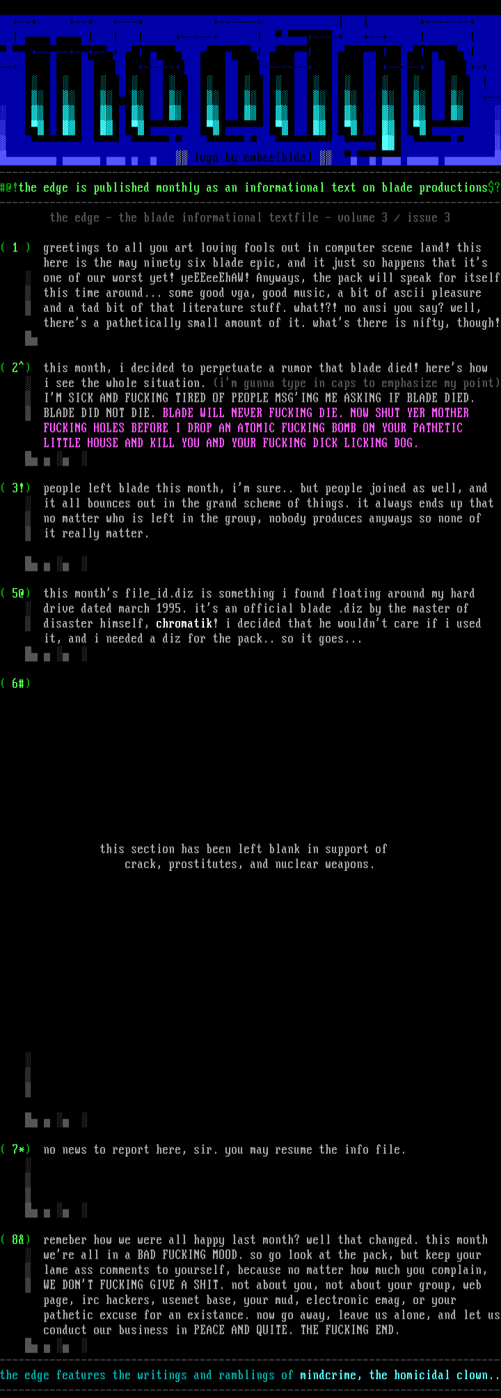 the edge, volume 3 issue 3 by staff