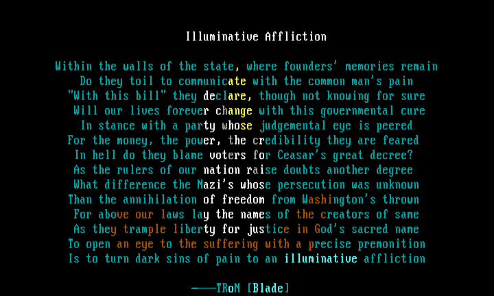 'illuminative affliction' by tron powerhouse