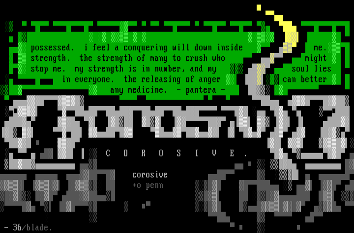 corrosive by metallic blood