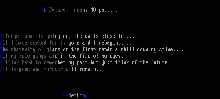 'no future means no! past!!' by underking