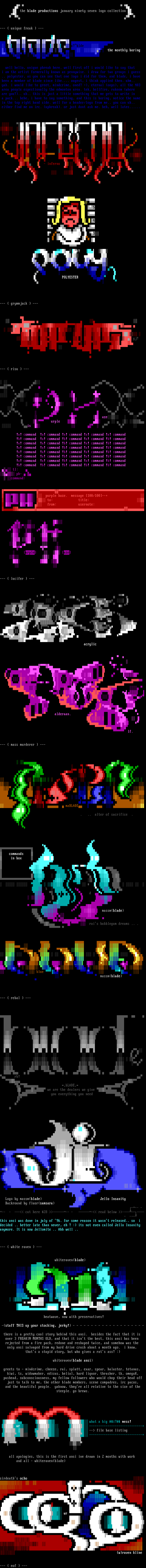 the blade logo collection - 01/97 by blade productions