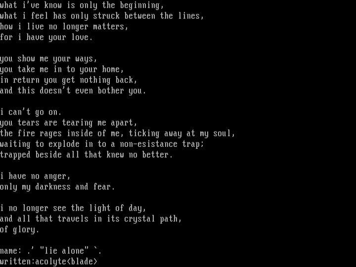 'lie alone' by acolyte