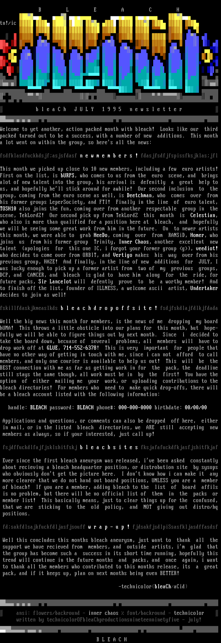 Bleach JULY 1995 InfopHile by Bleach