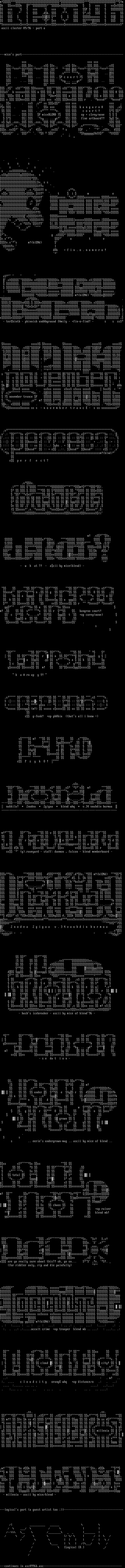 ascii logo & small pics cluster by Multiple artists